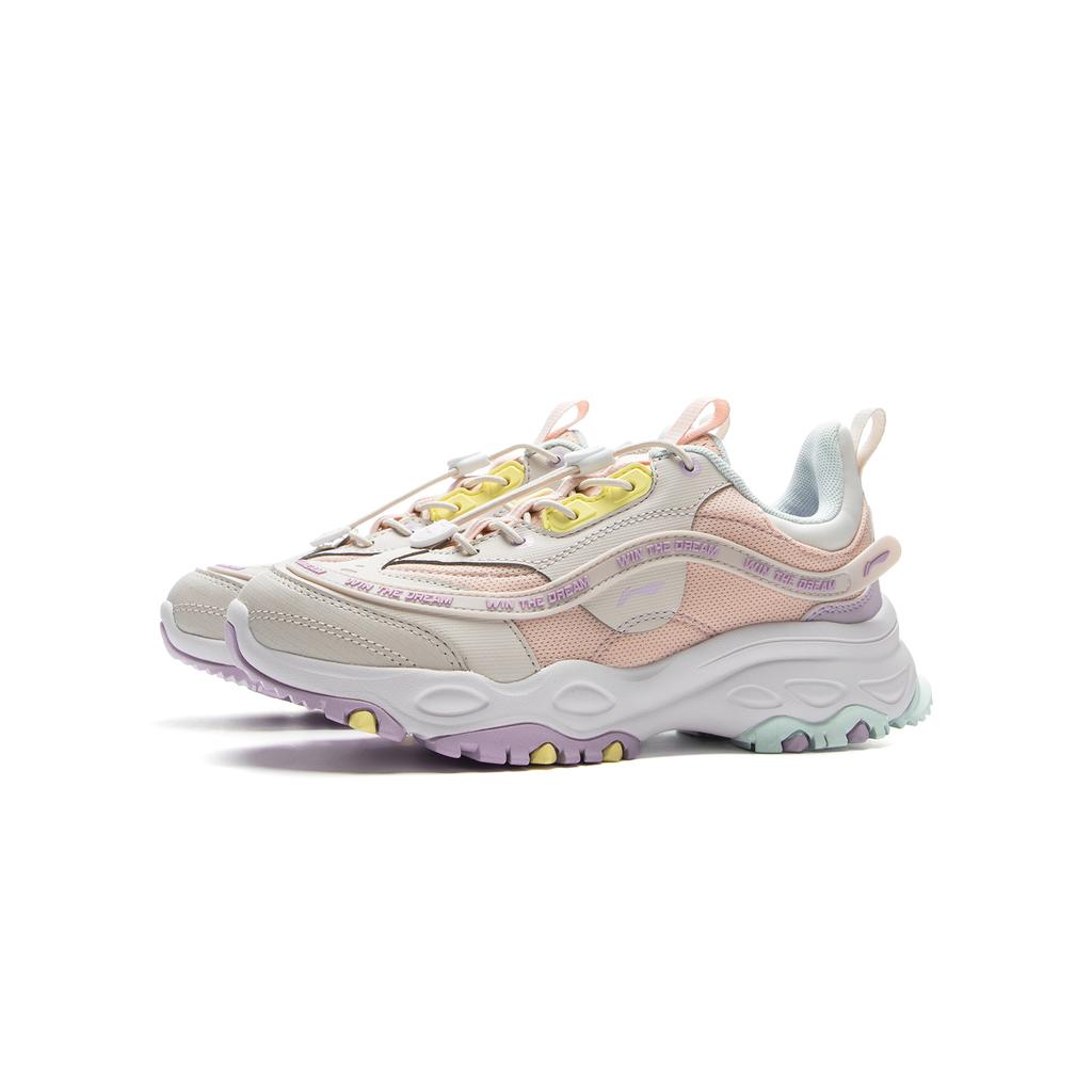 Li Ning Kids Sports Lifestyle Series Synthetic Leather Fashion Non-Slip Anti-Kick Shock Absorption Low-Top Casual Shoes Kids casual shoes YKCU192-2