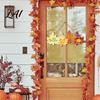 Thanksgiving Porch Decor Autumn Welcome Sign with Hanging Rope for Front Door Rustic Maple Leaf Shape Wood Farmhouse Seasonal Door Hanger Pumpkin And