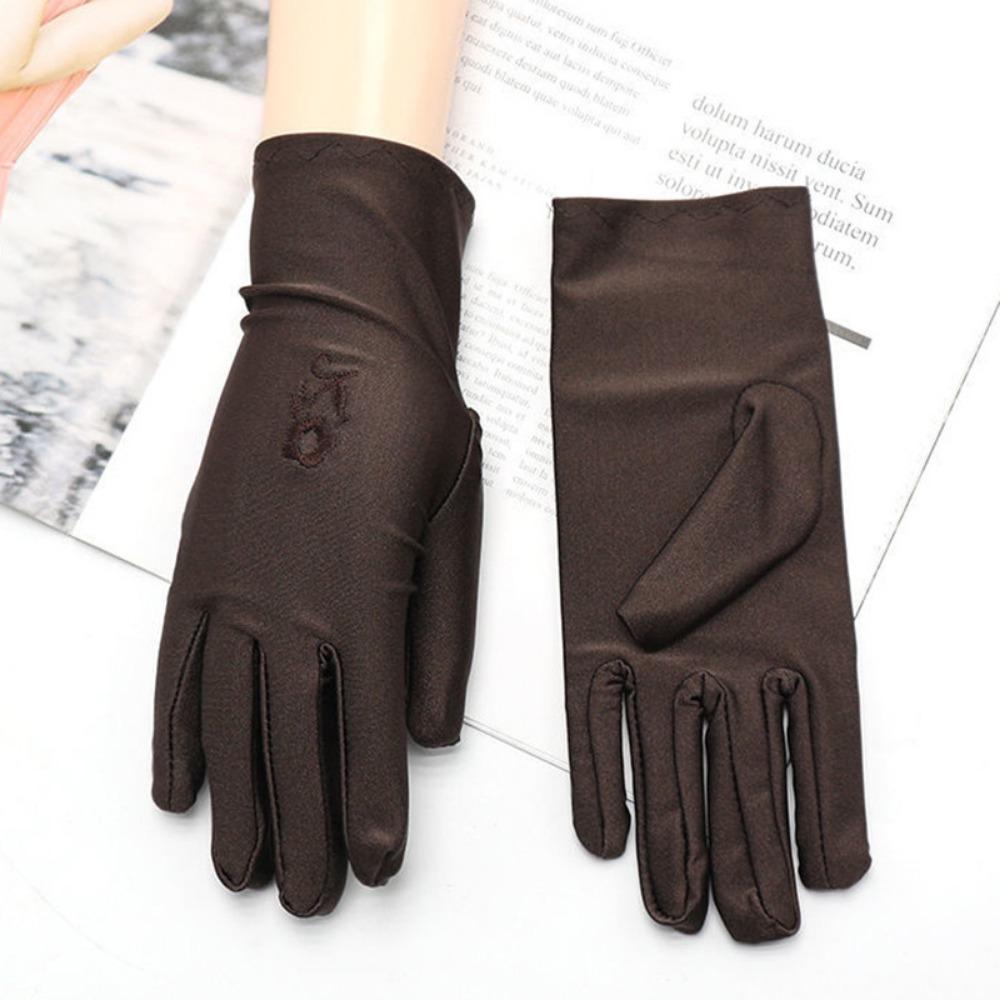 Summer Sunscreen Gloves Women Spring and Autumn Thin Electric Car Riding Etiquette Elastic Jewelry Lace UV Protection