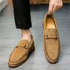 Fashion New Hollow Out Breathable Suede Genuine Leather Shoes For Men  Moccasins Wedding Prom Homecoming Party Footwear