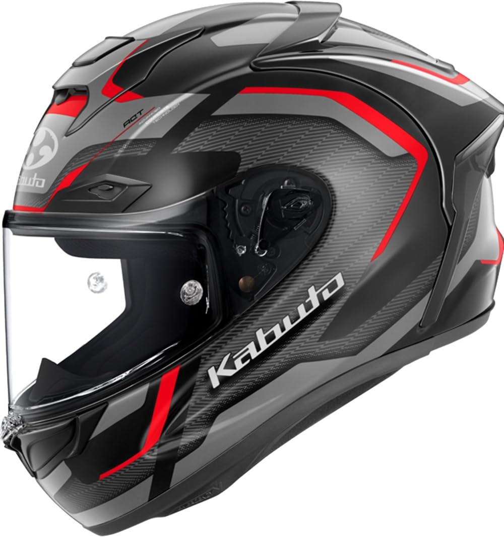 

OGK KABUTO ZESTAL Motorcycle Flat Size 2130123 F-17 Helmet, Black/Red, S,