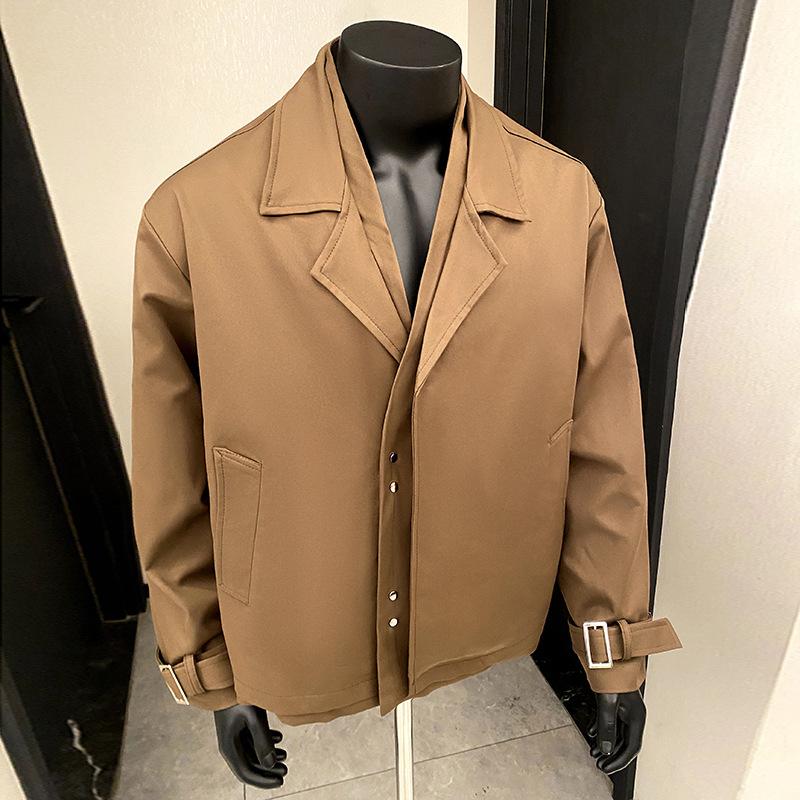 

Осенний высококачественный повседневный пиджак-двойка, мужской дизайнерский пиджак, универсальный модный топ, красивый костюм 3XL хаки