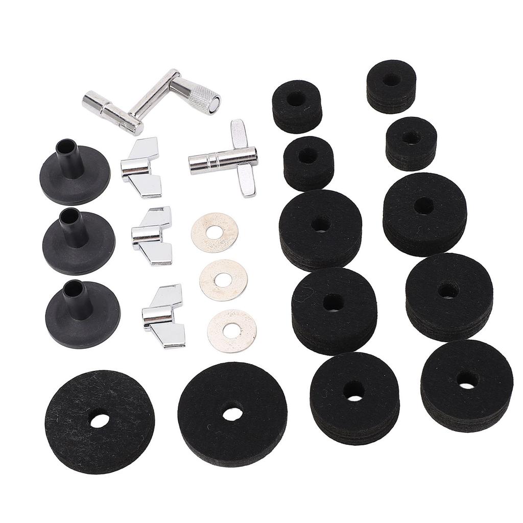 23 Pieces Cymbal Replacement Accessories Non Slip 2.5cm 4cm 5cm Felt Pads Drum Cymbal Sleeves Nuts W