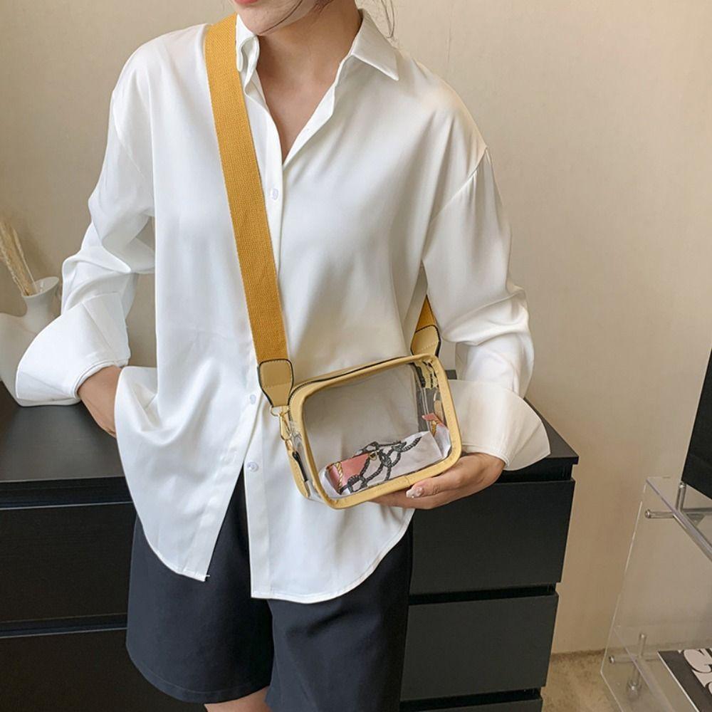 Clear Transparent Jelly Crossbody Bag Storage Bag Transparent Handbag PVC Shoulder Bag  Outdoor