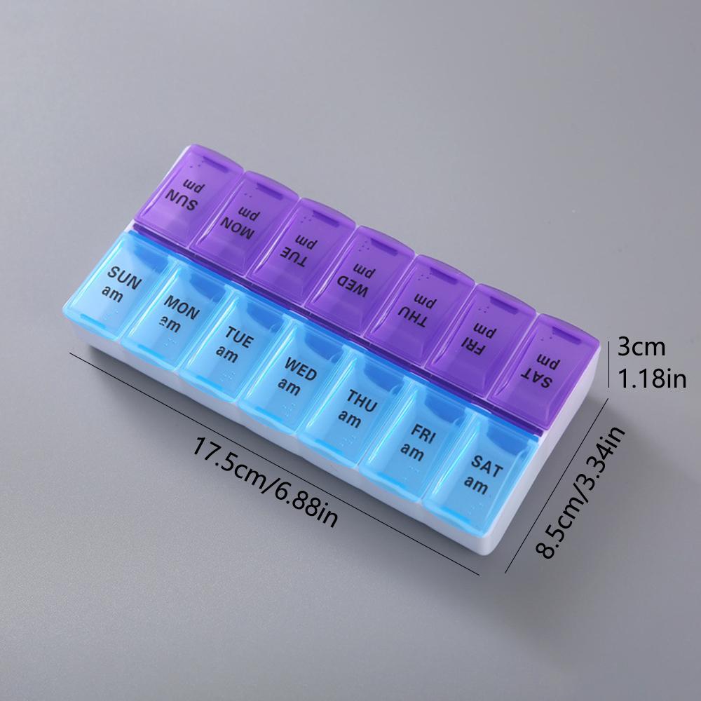 1 st Veckovis 14 Fack 7 Dagar Pillerdosa Bärbar Resa Fodral Organizer Pillerbehållare Förvaring Tabletter Vitamin Medicin
