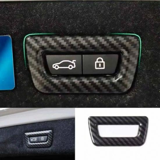 2018-22 For BMW 5 Series G30 Rear Door Switch Cover Carbon Fiber Inner Tailgate