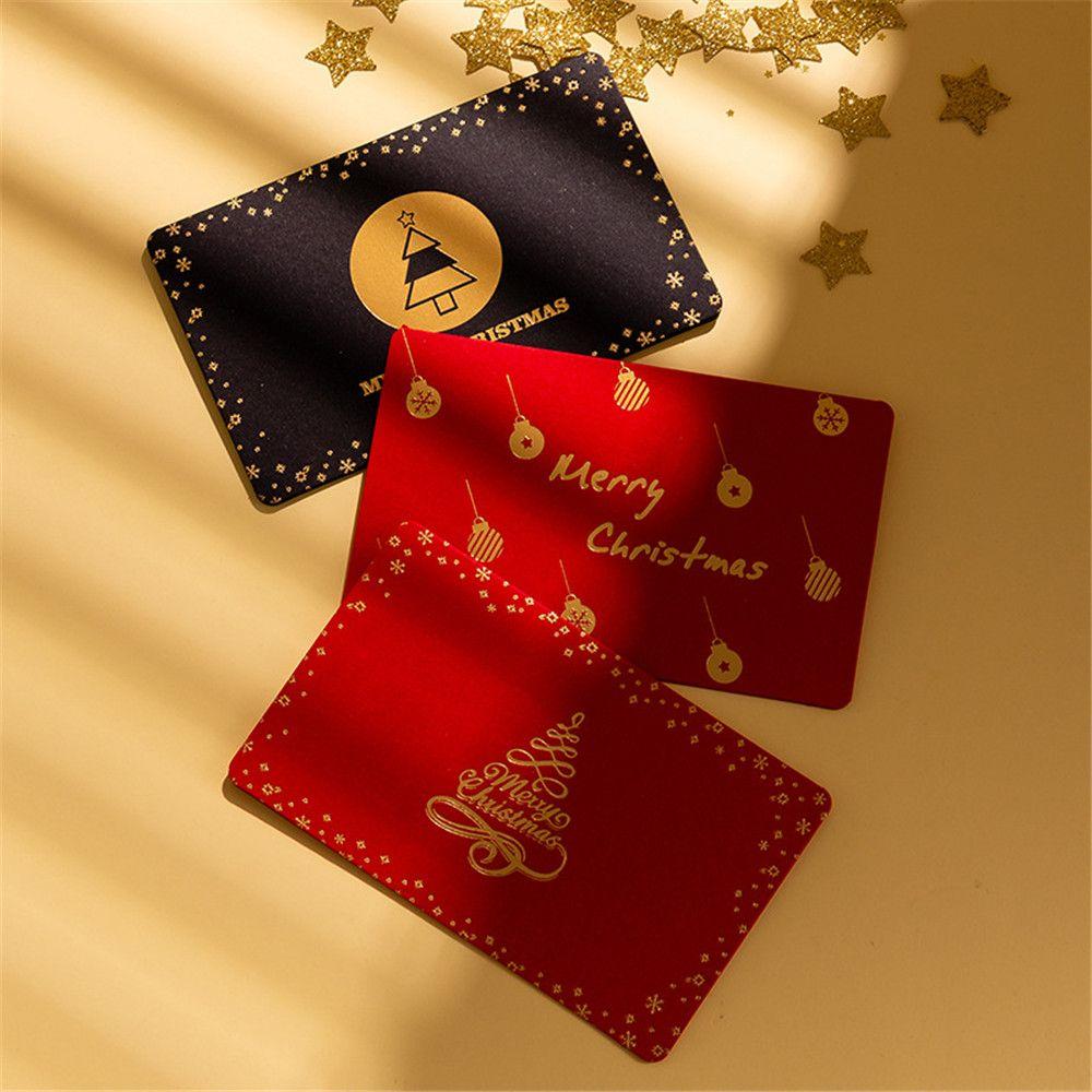 Card Cards with Envelopes Stickers Christmas Greeting Card Blessing Merry Christmas Bronzing