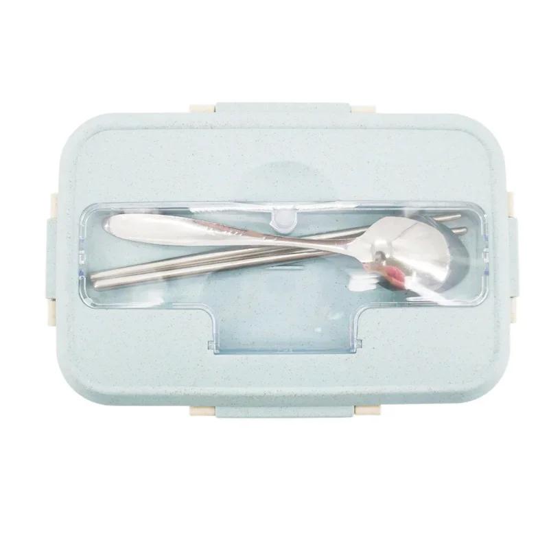 Borsa Pranzo Portatile Bento Box, Contenitore per Alimenti, Stoviglie in Paglia di Grano, Pranzo al Microonde, Bambini Scuola Ufficio