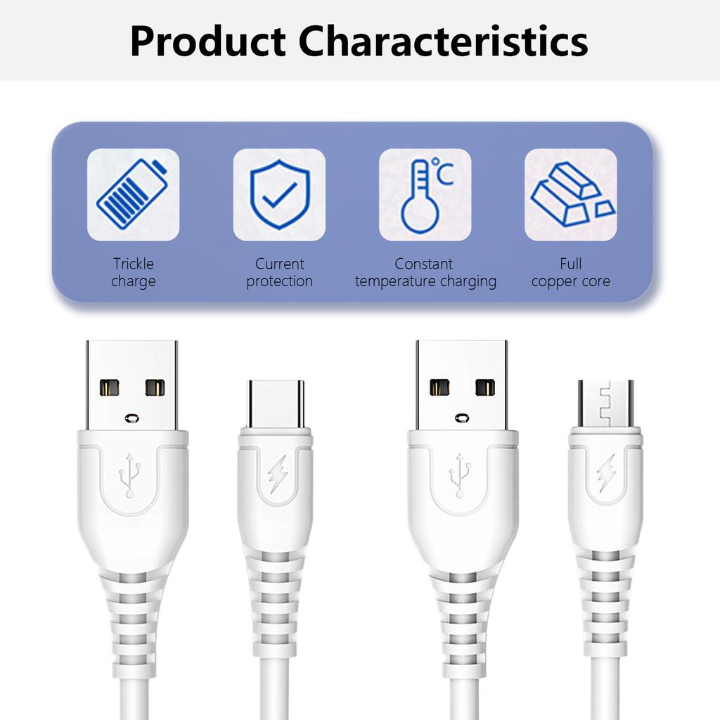 2A USB2.0 Male To USB 5Pin/Type C Male Charging Cable Cord Data Wire Line for Quick Charging and Stable Connection