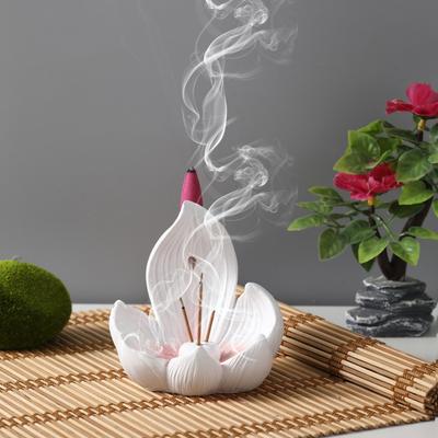 Yousheng Lotus Incense Stick Holder Backflow Incense Burner Resin Incense Cone Holder for Incense Lovers Gift Home Table Centerpiece