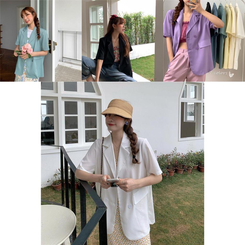 Chic Girl Korean High-quality Short-sleeve Suit Jacket Soft And Exquisite Fabric