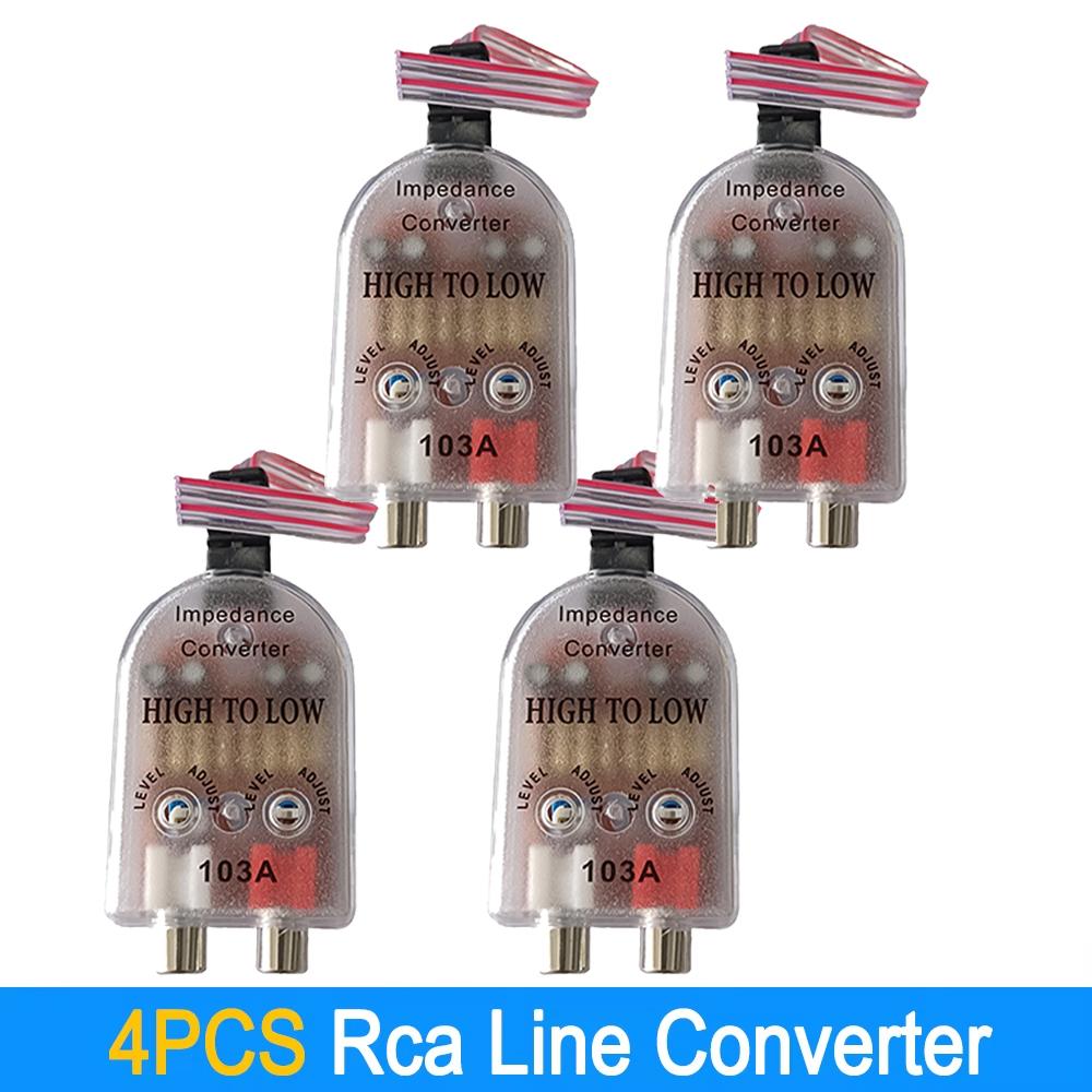 1-5 szt. Car Audio Konwerter Impedancji Audio Wysoki do Niskiego RCA Linia Subwoofer Gadżety Samochodowy Głośnik Niskie Wyjście Filtra Audio Akcesorium