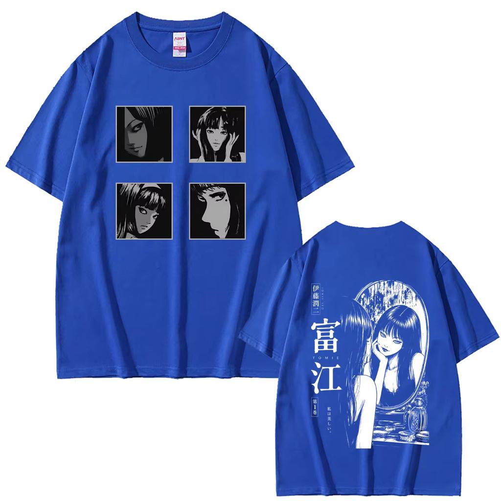 Hot Sale Anime Tomie Junji Ito Manga Horror Gothic T Shirts Men Women Hip Hop Streetwear Oversized T-shirt Breathable and Comfortable Clothes