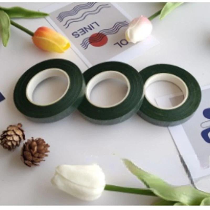 30 Yard 12MM Floral Stem Tape Corsages Buttonhole Artificial Flower Stamen Wrap Florist Green Tapes Nylon Flower Supplies