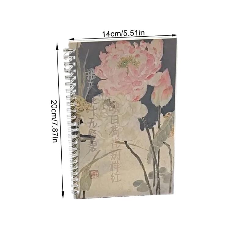4Pieces Twin Coil Binding Notebook College Ruled Note Book for Writing 100 Page Wide Lined Journal Notepads 14x20cm