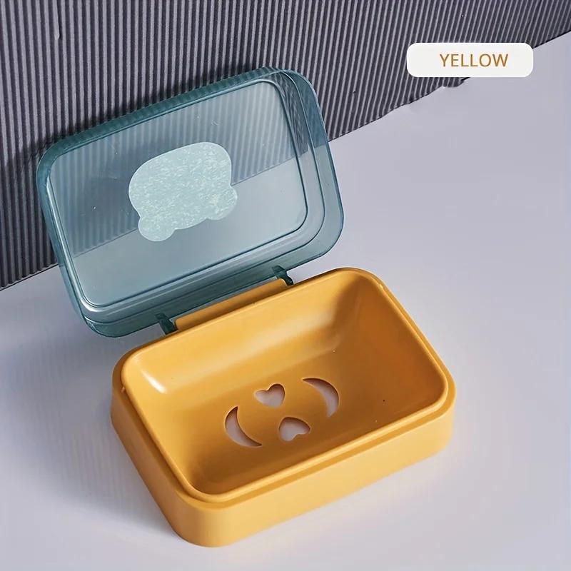 

1 шт. Портативная мыльница, мыльница с крышкой, бытовая пластиковая мыльница, мыльница для ванной комнаты, мыльница для путешествий, Эссен