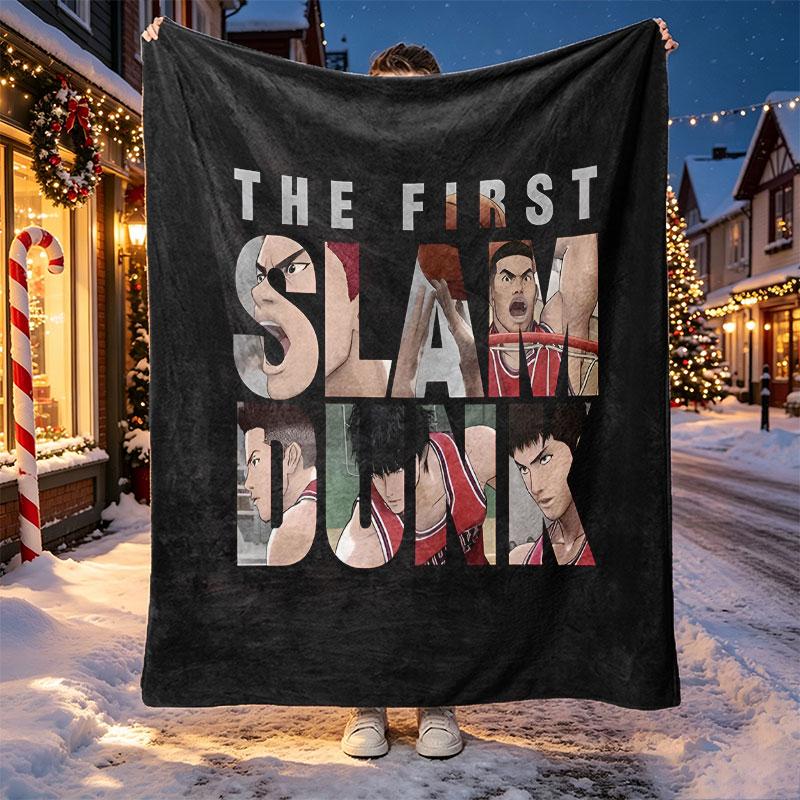 SLAM DUNK Pattern Blanket for Home Decoration, Bed, Sofa, Car Travel, Camping, Suitable for All Seasons, Birthday Christmas Gift