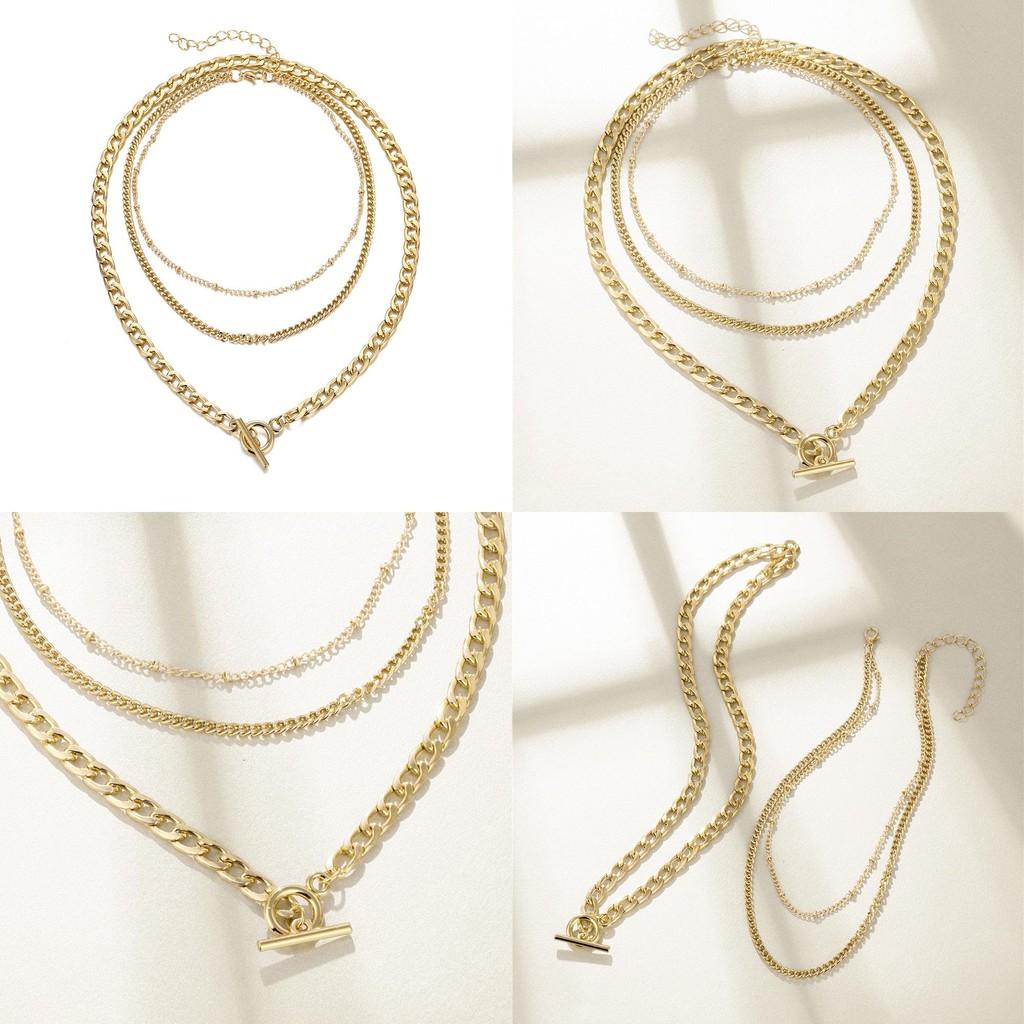 Trendy Alloy Collar Necklace With Three Layers Perfect For Fashion Lovers