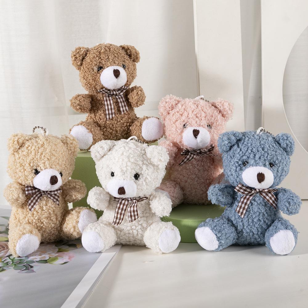 Adorable Di Xiong Bear Plush Keychain Pendant - Cute Miniature Toy Accessory for Bags