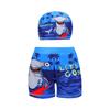Kids Waterproof Swim Trunks with High Elasticity Four Corner Design and Matching Swim Cap Suitable for Summer Swimming Activities