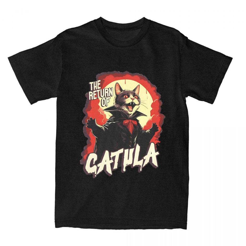 The Return Of Vampurr Cat Dracula Halloween T Shirt Cotton Clothing Men Women Short Sleeve Crew Neck Tee Harajuku Unisex Tops