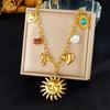 Fashion Vacation Premium Multi Element Ocean Creature Pendant Shell Starfish Sun Necklace