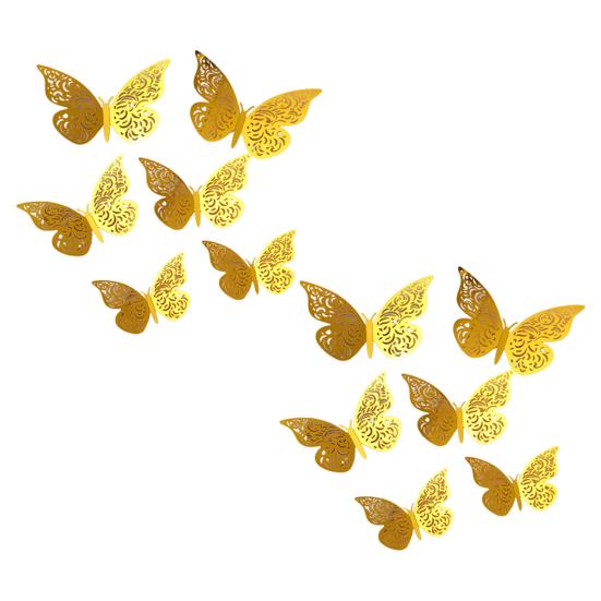

12 Pcs 3D Butterfly Wall Decals 3 Sizes Hollow Butterfly Wall Art Removable DIY Decorative Sticker for Room Office Bedroom Living Room Decor