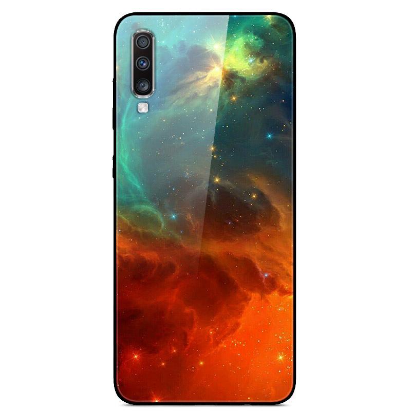 For Samsung A70 Case Cute Pattern Tempered Glass Back Hard Cover Case For Samsung Galaxy A70 Phone Cases Coque A70S A 70 Fundas