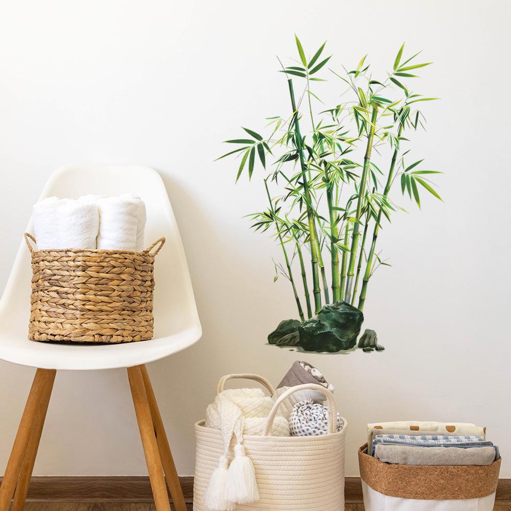 Elegant Personalized Green Bamboo Wall Decoration Stickers for The Restaurant and Study Area of The Dining Room