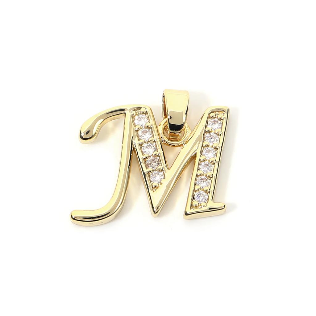 Fashion Gold Plated Letter Charms Alphabet A-Z Zircon Metal Letter Pendants For Jewelry Making DIY Bracelet Necklace Accessories
