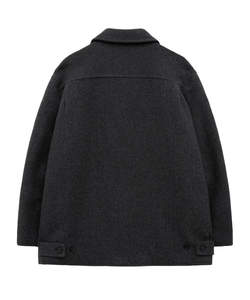 Hyoji Fw Herringbone Wool Half Coat