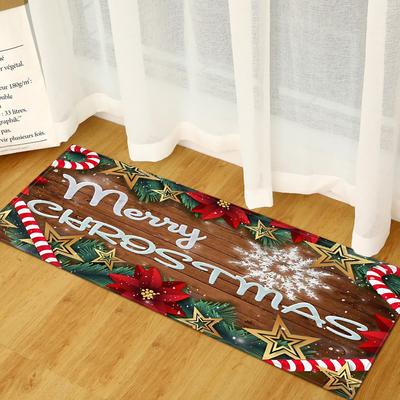 Christmas Household Bathroom Absorbent Non-Slip Mat Living Room Kitchen Sand Carpet Doormat Long Floor Mat