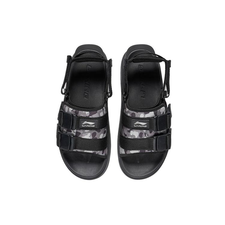 Li Ning Beach Sandals Men's Black Gray AGUS009-3