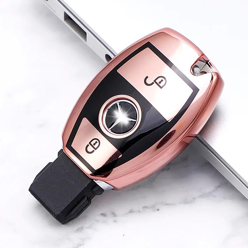 2 tlačítka měkký TPU kryt pouzdra na klíče do auta pro Mercedes Benz W203 W204 W212 C180 GLK300 CLS CLK CLA SLK Třída CSE Příslušenství