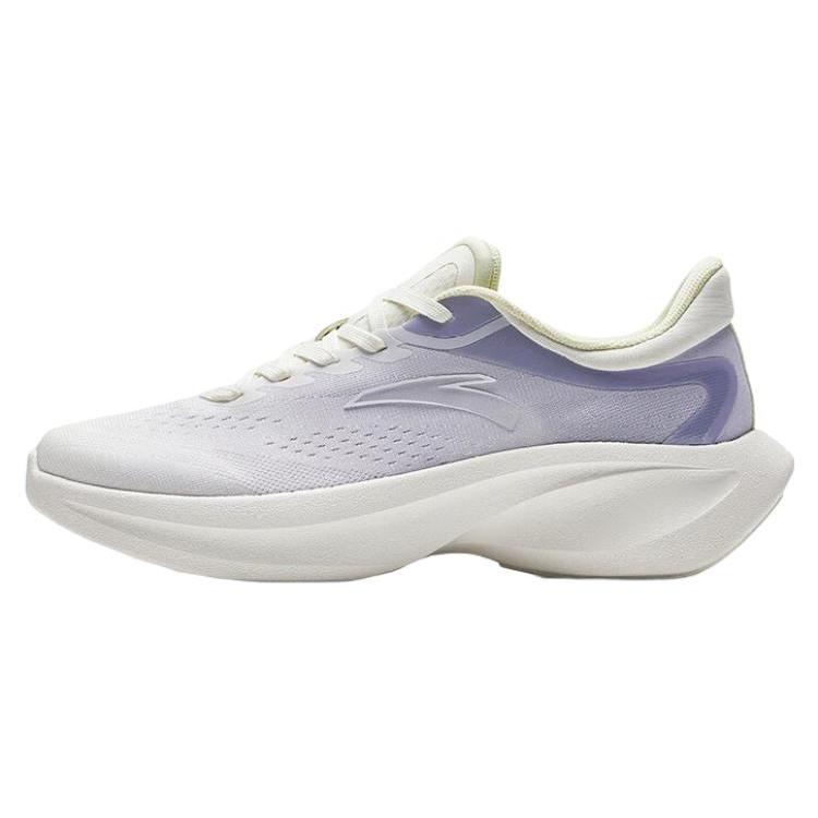 New Anta Leaf 4.0 Anti Slip Wear Resistant Low Top Running Shoes Women's White Purple 922335555-4