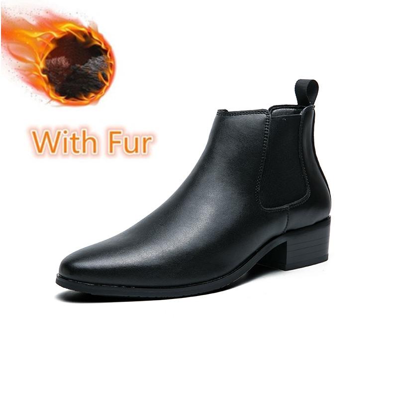 Fashion Vintage Men's Shoes Handmade Men Winter Plush Snow Boots 2024 New Arrival Ankle Boots for Men Brand All-match Mens Chelsea Boots