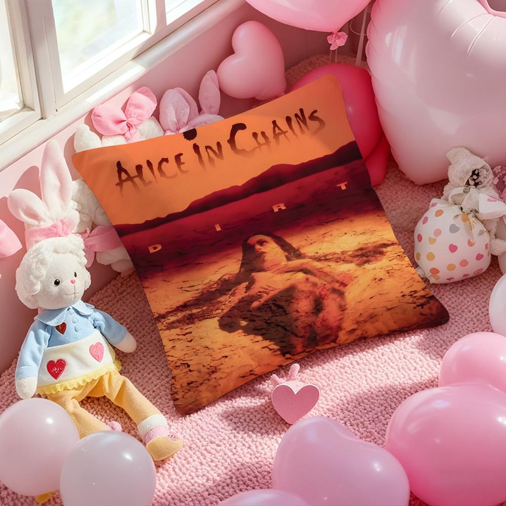A-Alice In Chains Album Cushion Cover Pattern Printed Pillowcase for Living Room Sofa Cushion Cover & Bedroom Decor