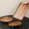 Traditional Japanese Elevated Serving Tray Natural Finish High Foot Display Tray for Food Fruits and Decors Storage