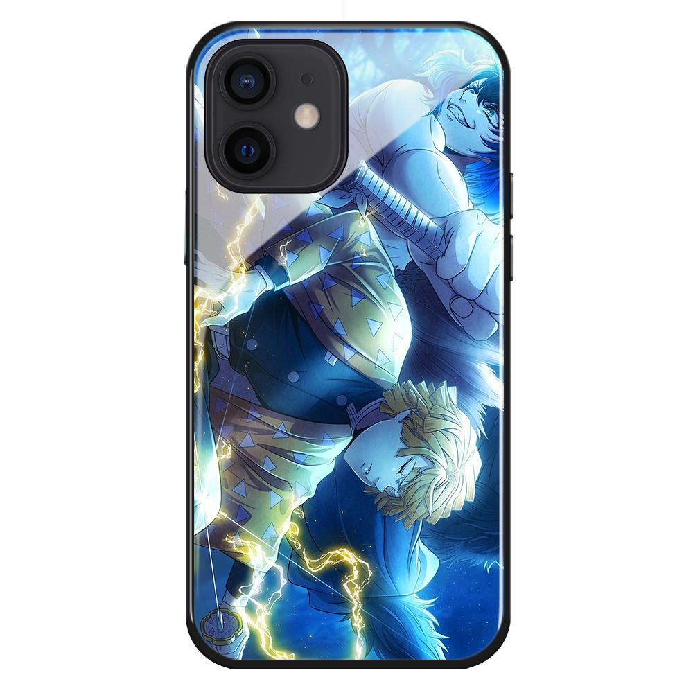 Demon Slayer Agatsuma Zenitsu Phone Case For Iphone 6 6s 7 8 14 Plus X Xr Xs Max 11 12 13 14 Pro Mini Max Tempered Glass Cover