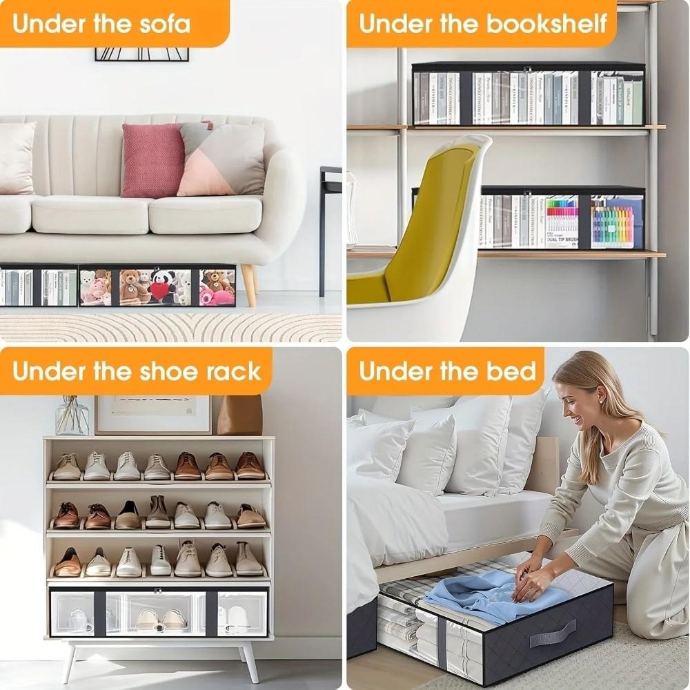 Space-Saving Under Bed Storage Containers Durable Fabric Shoe Storage Organizers For Home Storage