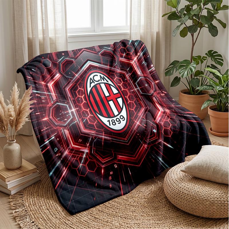 AC Mailand Thema Decke Weiche Flanelldecke Plüsch Überwurfdecke Gemütliche Sofa Bettdecke für Heimdekoration