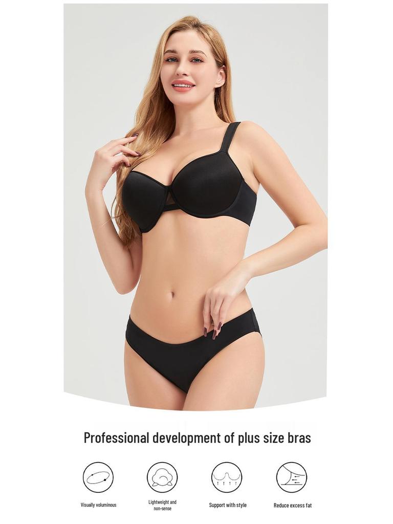 Übergröße Nahtloses Vollschalen-BH-Set - Hebt & Formt, Atmungsaktiv, Anti-Erschlaffung.