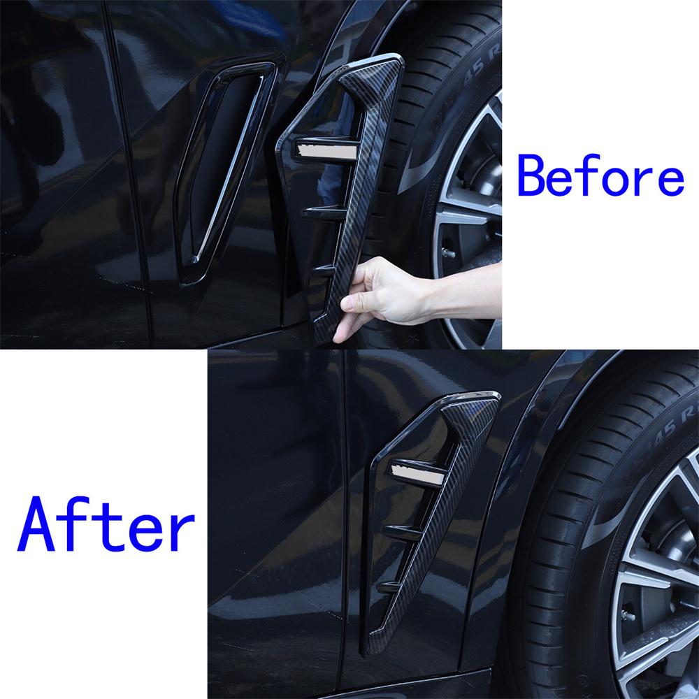 Krytky větracích otvorů blatníku s bočním křídlem v karbonovém vzhledu pro BMW X5 G05 X5M 2019-2022