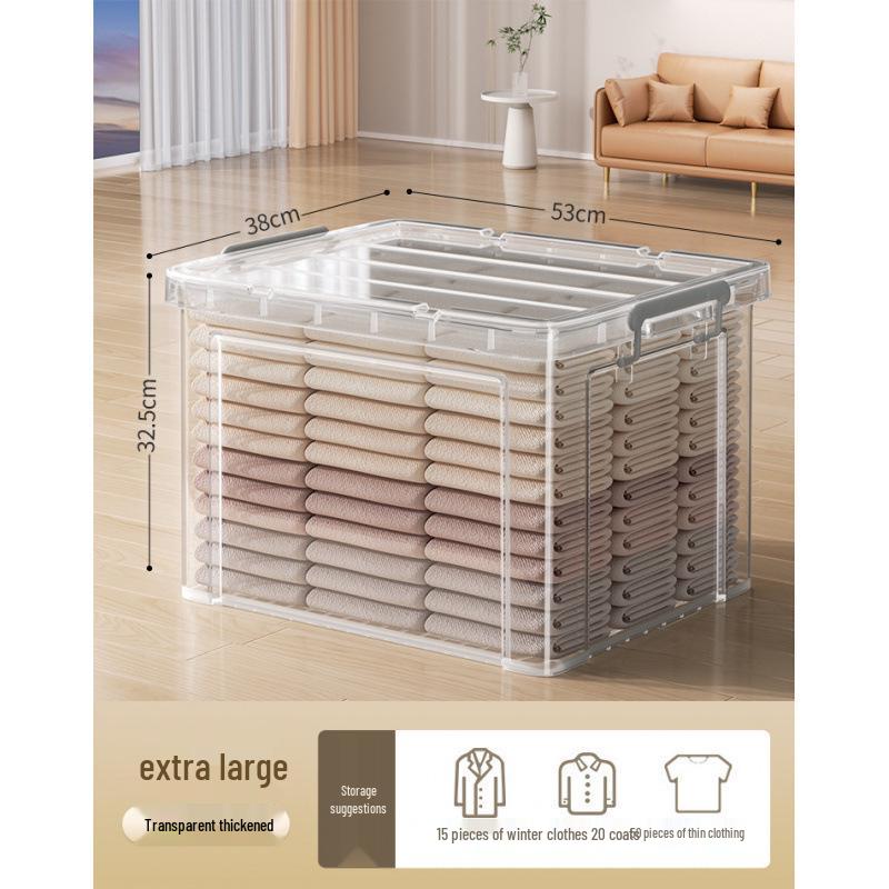 Transparent Large-Capacity Storage Box for Clothes, Toys, Snacks, and More