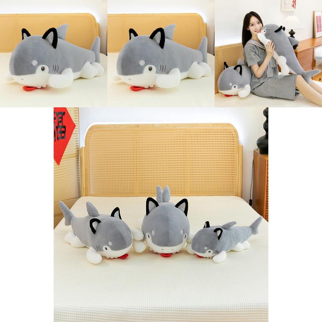 Creative Shark Dog Plush Toy With Soft Pp Cotton Filling For Kids Sleep Pillow Gift