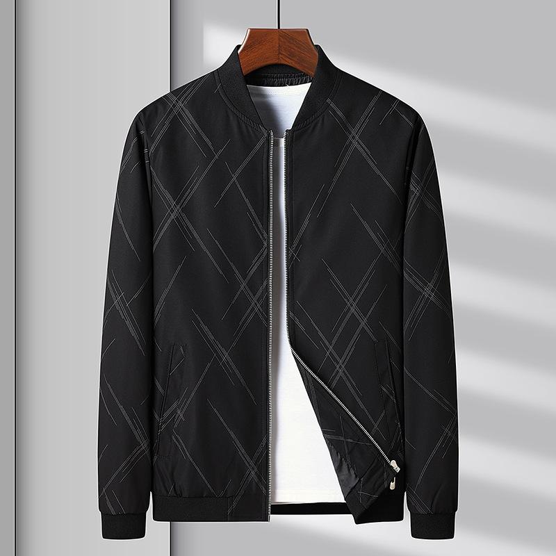 Spring and Autumn Men's Jacket Business Casual Baseball Collar Jacket Slim Fit Trend Outerwear