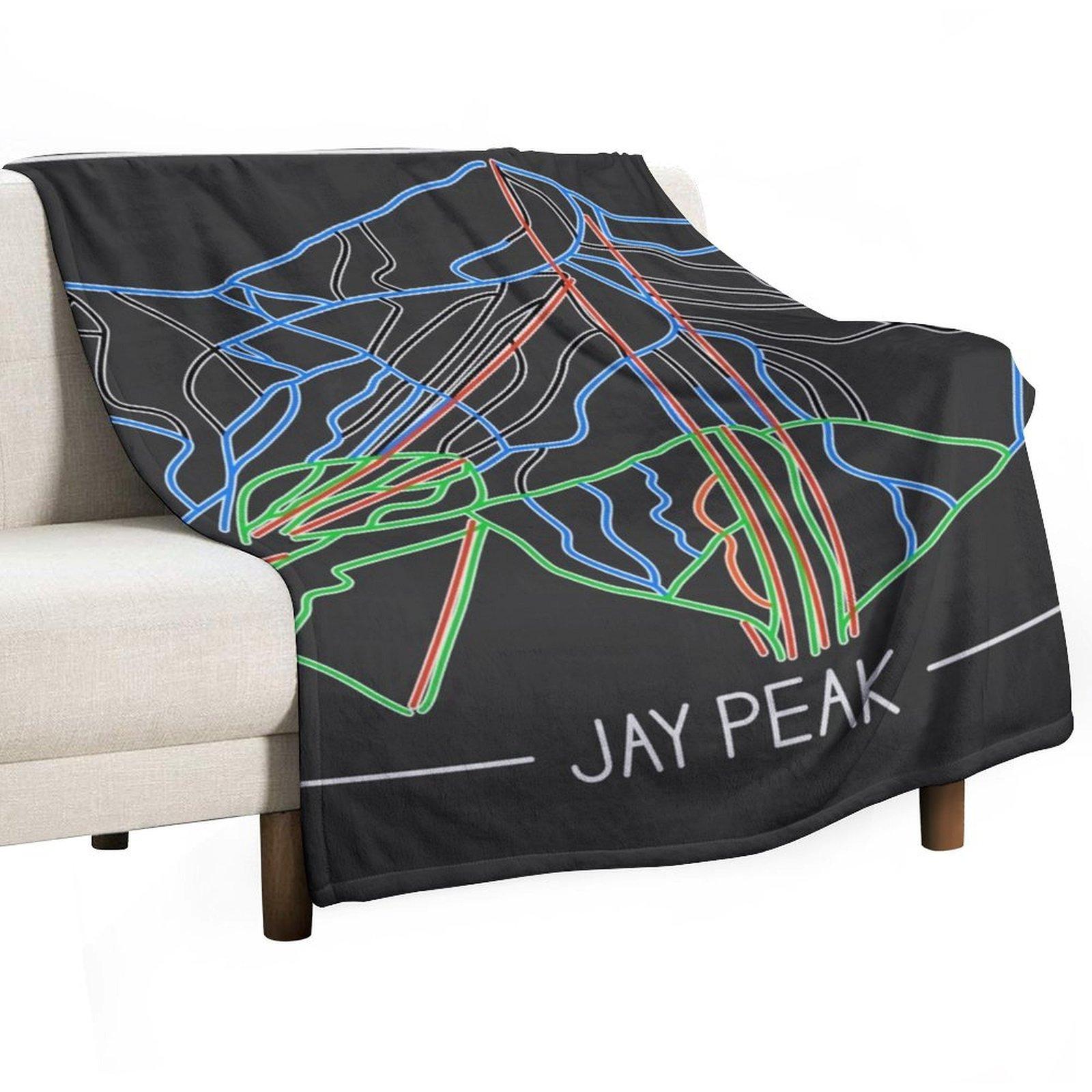Jay Peak Trail Rating Trail Map Throw Blanket Giant Sofa Luxury Flannel Travel Blankets 30x40in
