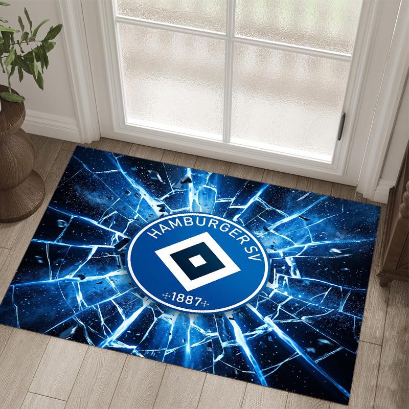 Hamburger SV Football Design Tappeto in Velluto di Cristallo Accogliente Non?Tappeto Stampato Antiscivolo per Camera da Letto Soggiorno Ingresso
