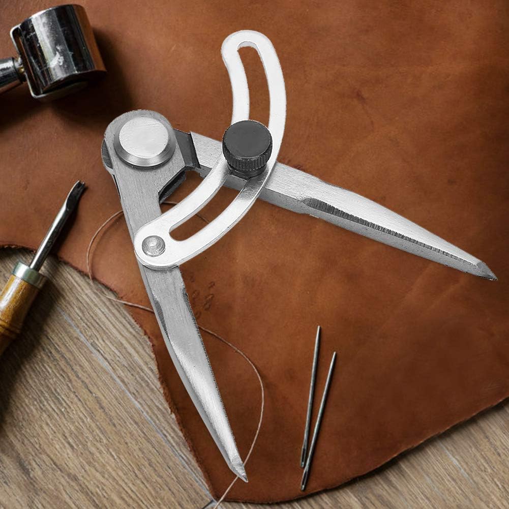 Tiiyee Leather Compass, Wing Divider Leathercraft Compasses Rotating Craft Tool Adjustable Edge Drawing Tool Leatherwork for Sewing Handmade Drafting