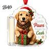 Clear Acrylic Money Clip Christmas Cash Gift Holder Ornament, Cute Dog for Kids Gift, Xmas Tree Hanging Decoration Holiday Party Supplies Box